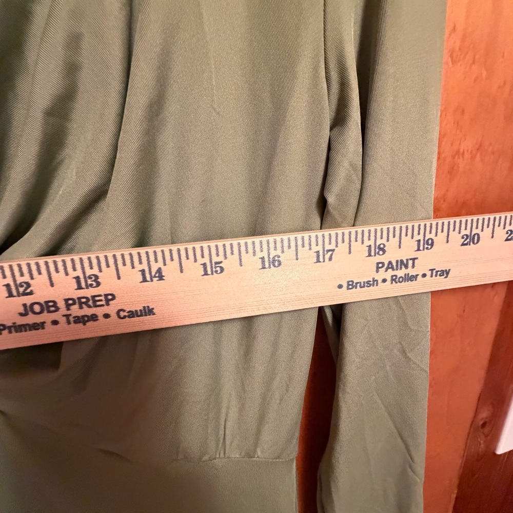 Olive Green Long-Sleeve Twist Front Jumpsuit - Picture 3 of 6